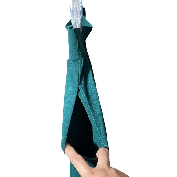 LEOTA Flared Midi Skirt, Elastic Waistband, Emerald Green, Pockets, Size XL - Picture 6 of 7